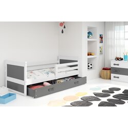 BestBed Krevet RICO s ladicom-Bijela-Grafit + GRATIS leite Cijene