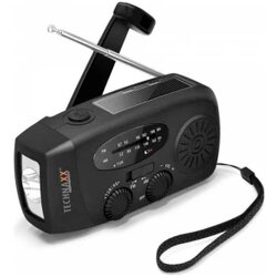 Technaxx TX-238 radio za hitne slučajeve AM, FM radio za hitne slučajeve ručna obrtaljka, solarni panel, džepna svjetiljka, mogućnost punjenja crna Cene