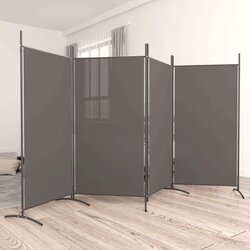 Sobna pregrada s 4 panela antracit 346 x 180 cm od tkanine Cene