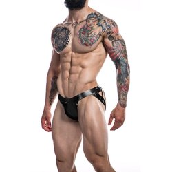 Cut4Men Jockstrap Desire Black Leatherette L Cene