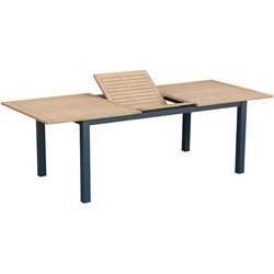 SUNFUN Raztegljiva vrtna miza Carina (180/240 x 100 x 75 cm, jeklo in les, siva in rjava) Cene