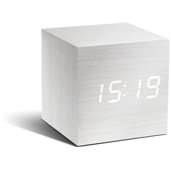 Gingko bijela budilica s led zaslonom cube click clock Cene