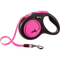 Flexi povodec New Neon trak M - 5 m (različne barve) roza Cene