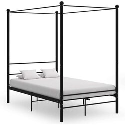  Za krevet s nadstrešnicom crni metalni 140 x 200 cm Cijene