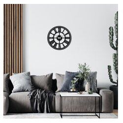 Wallxpert dekorativni metalni zidni sat enzoclock S004 black Cene