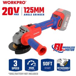 WorkPro wp392004 aku. ugaona brusilica bez četkica 125mm, 20v – ( wp392004 ) Cene