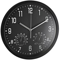 Alco zidni sat analogni sa termometrom i hidrometrom crna ( 14ZS188B ) Cene