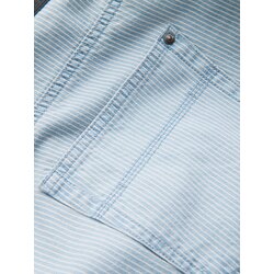 Ombre Men's denim shorts in delicate stripe - light blue Cene