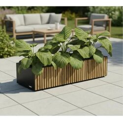 Herstera Garden Deco Planter Xic M | Metalna žardinjera za cvijeće | 100 L | Crna - BRANDED IN EU Cene