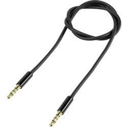 SpeaKa Professional JACK audio priključni kabel 4polig [1x JACK utikač 3.5 mm - 1x JACK utikač 3.5 mm] 1 m crn Cene