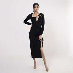 FAME ženska haljina sa šlicem crna Cene