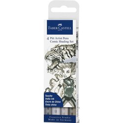 Faber-Castell Flomastri Pitt Comic, 4 kosov, sivi Cene
