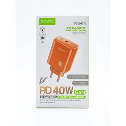 BAVIN punjač 40W PD Type C PC209Y narandžasta Cene