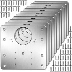 INF Plošča za popravilo pohištvenih tečajev 9x9 cm iz nerjavečega jekla 10 kosov Silver D971, (21280687) Cene