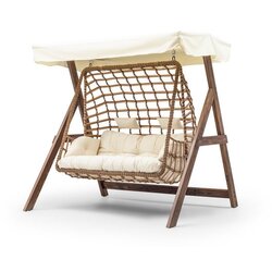 Hanah home girne - cream cream garden double swing chair Cene