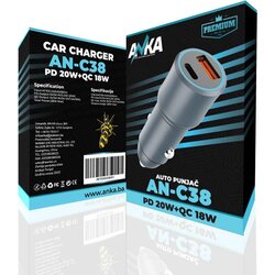 AUTO PUNJAC AN-C38 PD+QC 38W 2 PORT ANKA Cijene