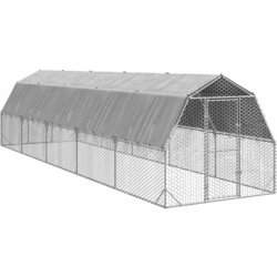 vidaXL kavez za kokoši s krovom 2,5x10x2,25 m pocinčani čelik Cijene