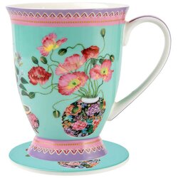 Maxwell williams Skodelica s podstavkom Jardin Poppy 300ml / porcelan, pluta, (21317745) Cene