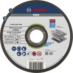 Bosch pro stainless steel and metal rezna ploča 125x1 mm as 60 t inox bf osa ravna 2608600549 Cene