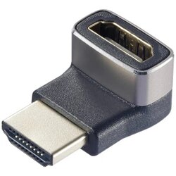SpeaKa Professional SP-11302012 HDMI adapter [1x muški konektor HDMI - 1x ženski konektor HDMI] crna, srebrna UHD 8K @ 60 Hz, UHD 4K @ 120 Hz 90° kutno prema gore Cene