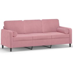 Maison Chic kavč - Sofa - Kanape trosed z okrasnimi blazinami roza 180 cm žamet, (21727883) Cene