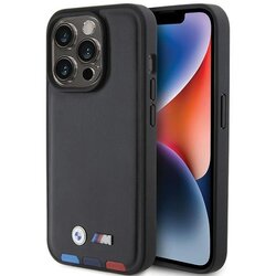 BMW USNJENI STAMP TRICOLOR CASE OVITEK ZA IPHONE 15 PRO ČRN, (21897477) Cene