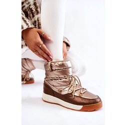 Big Star Women's snow boots Memory Foam Big Star KK274276 Gold-Brown Cijene