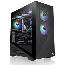 Thermaltake divider 370 argb mid tower, tempered glass, 3x 120mm argb pwm fan Cene