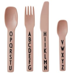Design Letters 4-dijelni set ružičastog dječjeg pribora za jelo Cene