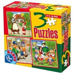 Dtoys Puzzle 3u1 Bajke 07 - 6/ 9/ 16 delova Cene