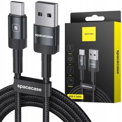 Spacecase USB-C KABEL 2M 2.4A ČRN ZA POLNJENJE TELEFONOV IN TABLIC, (21980586) Cene