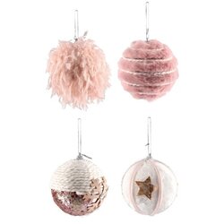 Festa Icy foam, novogodišnja kugla, svetlo roze, 8cm, 4K Cene