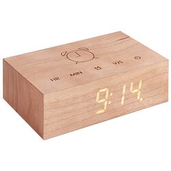 Gingko Electronics smeđa drvena led budilica flip click Cene