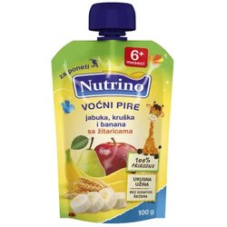 Nutrino pouchers jabuka, kruška i banana sa žitaricama 100g Cene