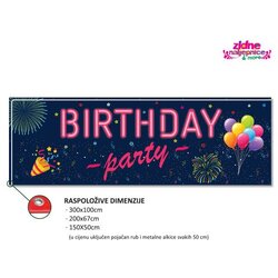 Vektor Grupa Party Natpis " Birthday Party" 300 x 100 cm Cene
