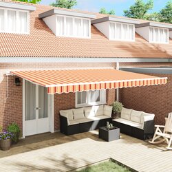 vidaXL Ručno uvlačiva tenda Narančasta i Žuta 500x300 cm Cijene