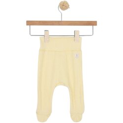 Just kiddin baby otroške dolge hlače s stopali ribbed beige Cene