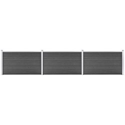 vidaXL Set panela za ogradu WPC 526 x 105 cm crni