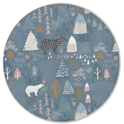 Mila Home Modra pralna otroška preproga ø100 cm Forest Land – Cene