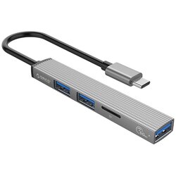 Orico AH-12F priključna postaja USB-C 4 v 1, 1x USB 3.0, 2x USB 2.0, TF, 0.15m, ALU siva,, (20365108) Cene