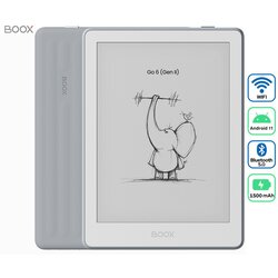 Boox Go 6 Gen II e-bralnik / tablični računalnik, 6", 300ppi, Android, 3GB+32GB, WIFI 5, BT 5.0, 1500mAh baterija, prednja osvetlitev, mikrofon, USB Type-C, microSD, siv (Stone) - - Bonajo Cene