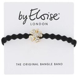 By Eloise London Bling Charms Gold Diamanté Clover Leaf elastika za lase Cene