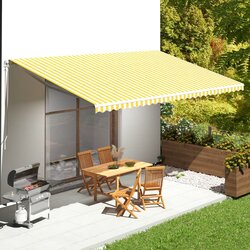 vidaXL Zamjenska tkanina za tendu žuto-bijela 6 x 3,5 m Cijene