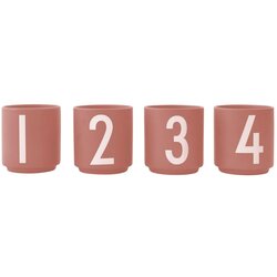 Design Letters Komplet 4 temno roza porcelanastih skodelic Design Letters Mini Cene