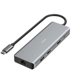 Hama Connect2Media 9 ulaza USB 3.2 Gen 1 hub (USB 3.0) s portom za brzo punjenje, sa USB-C utikačem, podržava Ultra HD siva Cene