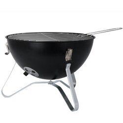 ProGarden / BBQ Collection prijenosni roštilj na ugljen s poklopcem Ø 37 cm – kromirana rešetka, ventilacija, crni Cene