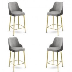 Hanah home set barskih stolica Enox, 4 dijela, sivo-zlatna Cijene