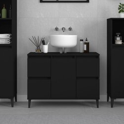 vidaXL Ormarić za umivaonik crni 80 x 33 x 60 cm konstruirano drvo Cijene