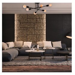 Opviq lights Luster Flower 174 AV 64x64cm, crna Cene