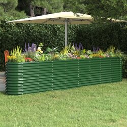 vidaXL Visoka greda iz prašno premazanega jekla 332x40x68 cm zelena Cene